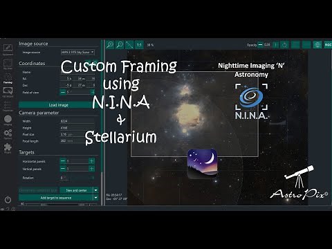 Framing assistant using NINA & Stellarium