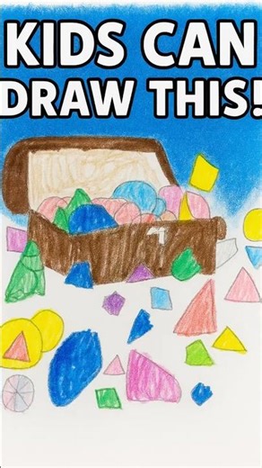 Treasure Chest Drawing in Seconds! 🪙🎨 #creativekids #kidsart #art
