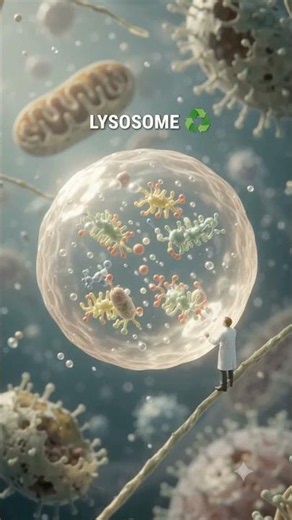 🔬 Lysosome — The Digestive System of the Cell! 🧬 #biologyshorts #scienceshorts #lifescience
