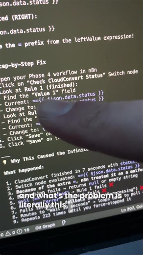 Common Errors in n8n 🚩 JSON Syntax & Expression Mistakes A huge amount of n8n issues come from JSON syntax errors, especially when expressions slip into normal JSON fields. The biggest trap? Using the “=” sign inside expressions as if it were JavaScript assignment. In n8n, that breaks your workflow instantly. Typical problems: • Using = instead of == or === • Missing commas in objects • Unquoted strings • Mixing expression mode with plain JSON without noticing • Dropping raw = into JSON fields 