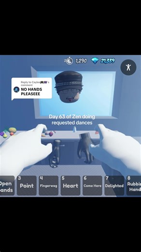 Replying to @Caylee🎮👾 ZEN DOING NO HANDS!?! #roblox #vr #fyp #foryou | zen