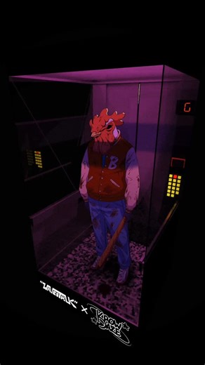 wave on Instagram: "Hotline Miami elevator animation! Collab with @krowdaze who did the Jacket drawing and the lighting animation. #hotlinemiami #animation #gaming"