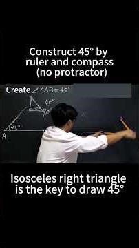 Construct 45° by ruler and compass without protractor