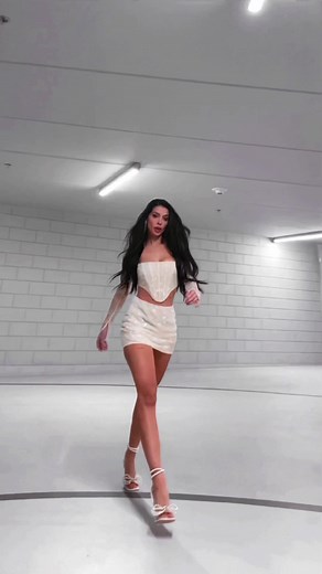 Stylish Two-Piece Outfit Showcase in Modern Indoor Setting