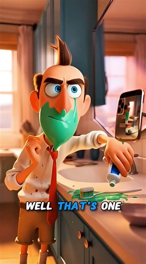 Toothpaste SHOOTS Everywhere… Then He Gets MINTY Perfect! 🦷💥😂 #funny