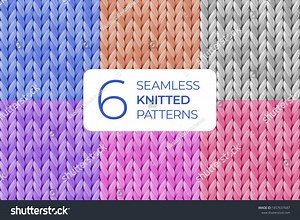 Set Multicolored Realistic Seamless Knitted Pattern Stock Vector (Royalty Free) 1857637687 | Shutterstock
