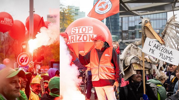 Manifestation nationale : des milliers de personnes dans les rues de Bruxelles contre les réformes de l'Arizona, plusieurs interpellations (revoir notre direct) - RTBF Actus