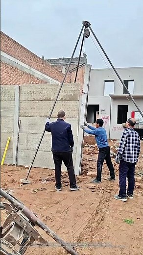 Rural Concrete Fence Installation | Tripod Hoist Lifting Method