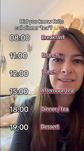 Learn British meal names and times 👀🇬🇧👇🏻