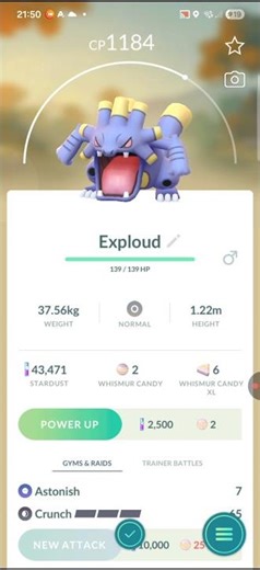Loudred Evolved into Exploud