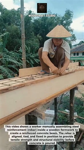 Hand Tying Rebar for Concrete Beam #Construction #Rebar #DIY