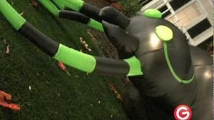 Airblown Inflatable Green Spider With Turning Head