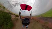 Viewpoint of a Base jumper jumping from an antenna. Special 360...