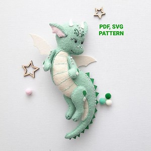 Dragon PDF, SVG Pattern, Dragon Felt Sewing Tutorial, Anime Ornament DIY Plush, Baby Crib Mobile Toy - Etsy