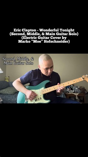 #EricClapton - Wonderful Tonight (Second, Middle, & Main Guitar Solo) (Cover by Moe Hofs.) #shorts
