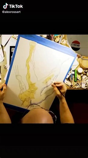 Alex Ross on Instagram: "#process #painting #wolverine #art #artist #comic #paint #gouache #watercolor @comicbookpros @mercurycomics"