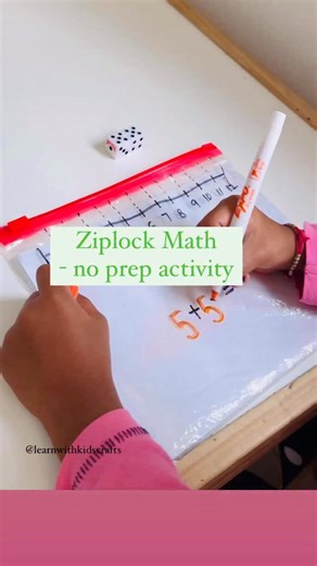 Nisha Yadav| Your Key to Easy Learning Activities | SAVE this easy math idea ✨ One of the simplest ways to practice math skills with kids! All you need is a ziplock bag with a slider, a... | Instagram