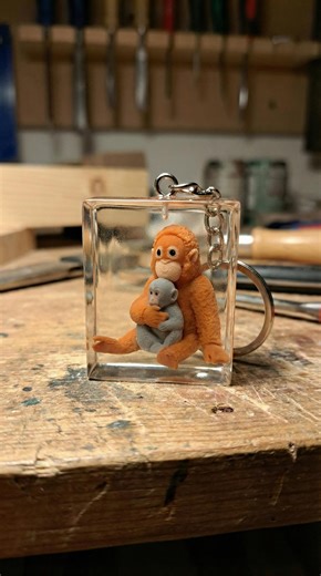 3D Animal Resin Keychain – Penguin, Monkey, Rooster – Collectible Acrylic Charm - Etsy