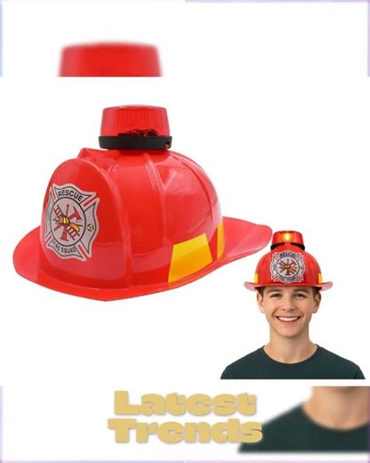 Fireman Plastic Helmet Light Up Firefighter Hat With Siren Costume Accessory