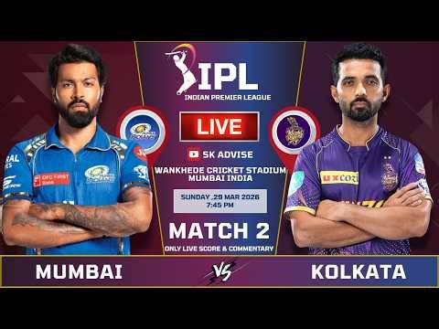 KKR VS MI MATCH LIVE SCORE & COMMENTARY | IPL 2026 LIVE COMMENTARY | MUMBAI VS KOLKATA MATCH