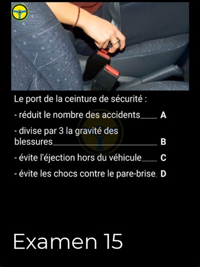 Nouveau examen Code de la Route 2026 - Test 15 Part 1