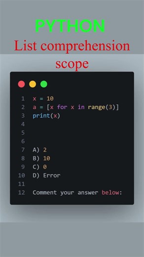 Python Interview Question 🔥 Does List Comprehension Change Variables? #coding #correctcoding