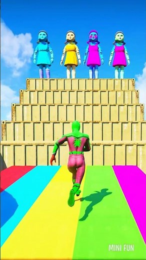 GTA 5 Epic Water Ragdolls Spiderman vs SQUID DOLL Jumps/Fails Ep.686 #shorts