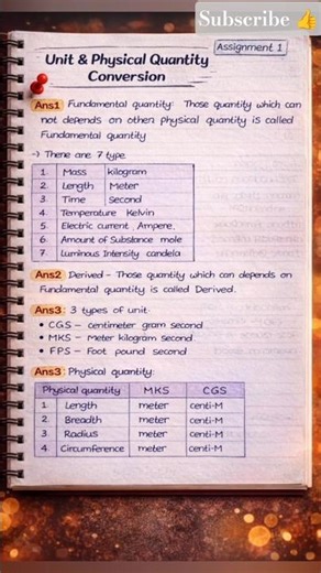 Physical Quantity & Units ⚡ Physics