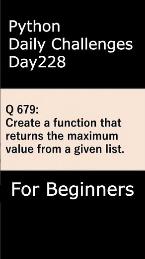 Python Daily Challenges Day228 For Beginners #programming #python #beginnersstitch