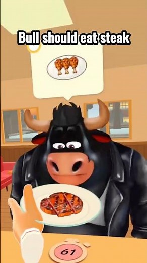 Bull should eat steak in cooking clash#vr #cookingclash #vrgame #gaming #game #fun #oculus