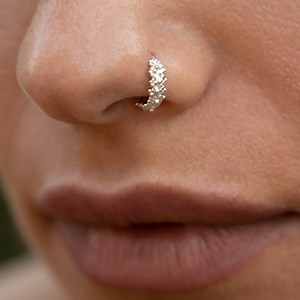 Nose Ring, Indian Nose Ring, Silver Nose Ring, Nose Piercing, Tribal Nose Ring, Unique Nose Ring, Nose Hoop, Boho,hippie, 16g, 18g, 20g, - Etsy