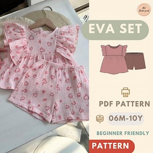 Kids Top and Pants Sewing Pattern PDF, Beginner Friendly Toddler Clothing Pattern Easy DIY Kids Outfit Pattern Top and Pants Pattern for Kid - Etsy