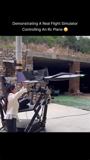 Entertainment | Tech | News on Instagram: "A real flight simulator setup is being used to control an actual RC plane, demonstrating how motion platforms and gyroscopic systems recreate the feel of real aircraft movement. Every tilt, turn, and vibration is synchronized with the pilot’s controls, making the experience as close to real flying as possible. We do not own any of the content. All credit goes to the respective owners. No copyright infringement intended. Follow (us) @Historyin30s to lear