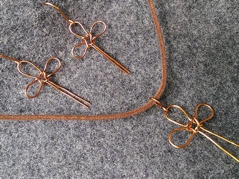 copper pendants and earrings easy wire knot - Wire Wrapping Ideas 19