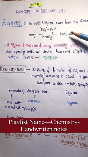 Polymers : Plastic || Chemistry || Chapter--15 Chemistry in Everyday Life || Lec.62 (Part-1)