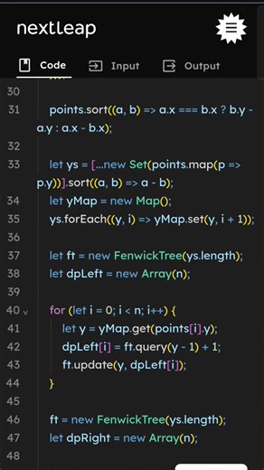 Longest Increasing Path in 2D Points (Must Include K) | JavaScript DSA | LeetCode Hard