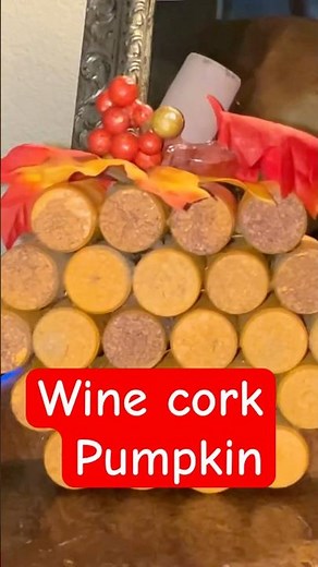 How to make a pumpkin with wine corks￼. What can I make with wine corks? Wine cork art ideas. Art!￼