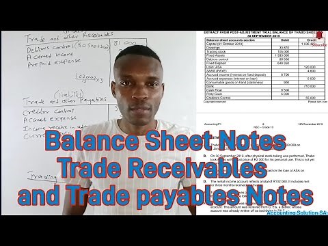 Trade Receivables & Trade Payables Notes | Balance sheet : By Accounting Solution SA