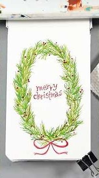 Painting a Watercolor Wreath in Gouache #christmaspainting #watercolor #watercolorart #arttutorial
