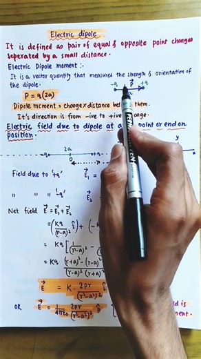 Master Dipole in 30 sec ⚡.class 12 physics chapter 1#shorts