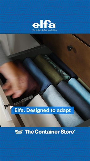 Elfa’s dimmable LED lights let you adjust the lighting to your day. Start soft; or go bright. Get stated with a free design. | The Container Store