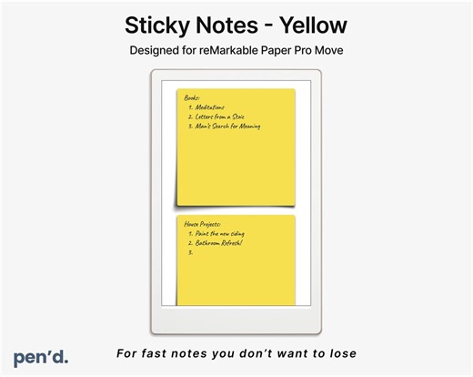 Sticky Note Templates: Classic Yellow Style (for Remarkable Paper Pro) - Etsy