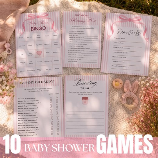 Editable Baby Shower Games Bundle, 10 Printable Activities (instant Download) - Etsy