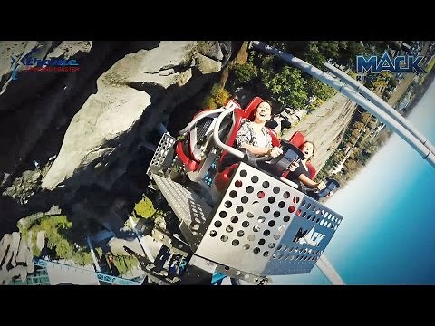Mack Rides Extreme Spinning Coaster on-ride POV and off-ride animation