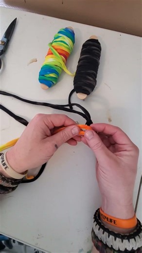 Paracord style bracelets made from tie dye shirts