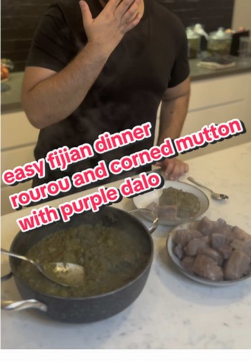 Easy Fijian Dinner Recipe with Rourou and Corned Mutton