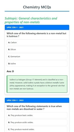General characteristics and properties of non-metals