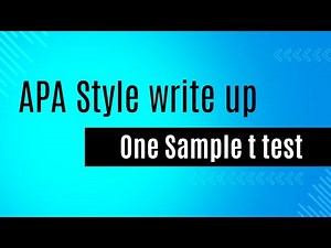 How to report APA Style results write up for One Sample t test?