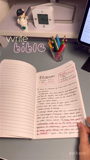 DAY 3 of writing the Bible by hand #fyp #bingejesus #jesussaves #seriesbible