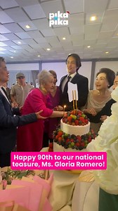 Happy 90th to our national treasure, Ms. Gloria Romero! #GloriaRomero #GloriaRomeroAt90 #MaritessGutierrez #MovieQueen #HappyBirthdaySong #GloriaRomerosGlorious90thBday #SampaguitaPictures #EntertainmentNewsPH #PikapikaPH | Pikapika